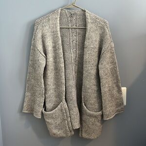 gray cardigan